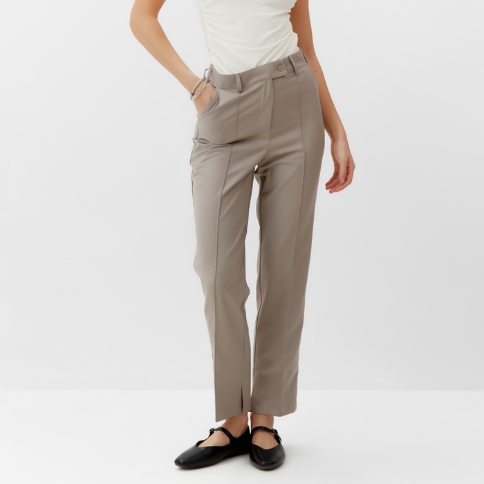 Брюки женские зауженные MINAKU: Casual Collection, бежевые, размер 50
