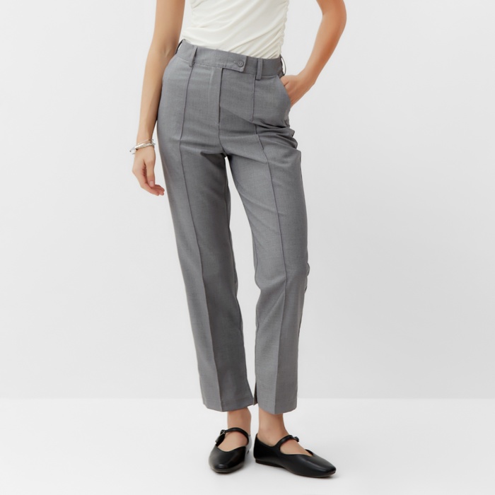 Брюки женские зауженные MINAKU: Casual Collection, серые, размер 42